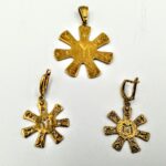 Комплект позлатени медальони Розета